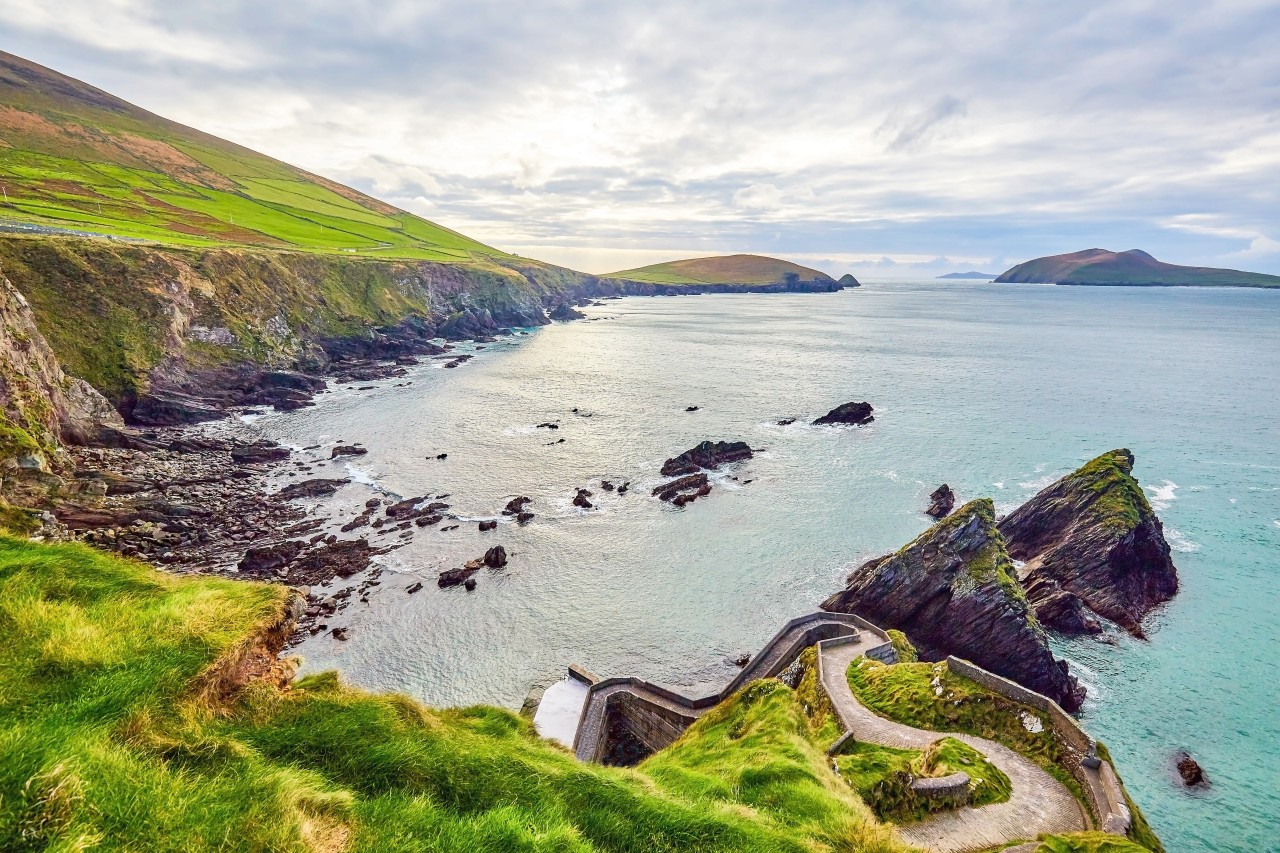 Das Dunquin Pier an der Dingle-Halbinsel.