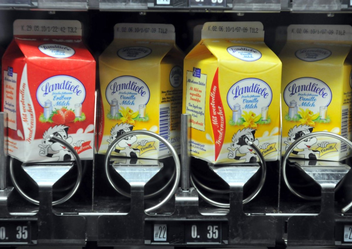 landliebe schulmilch im automaten einer grundschule