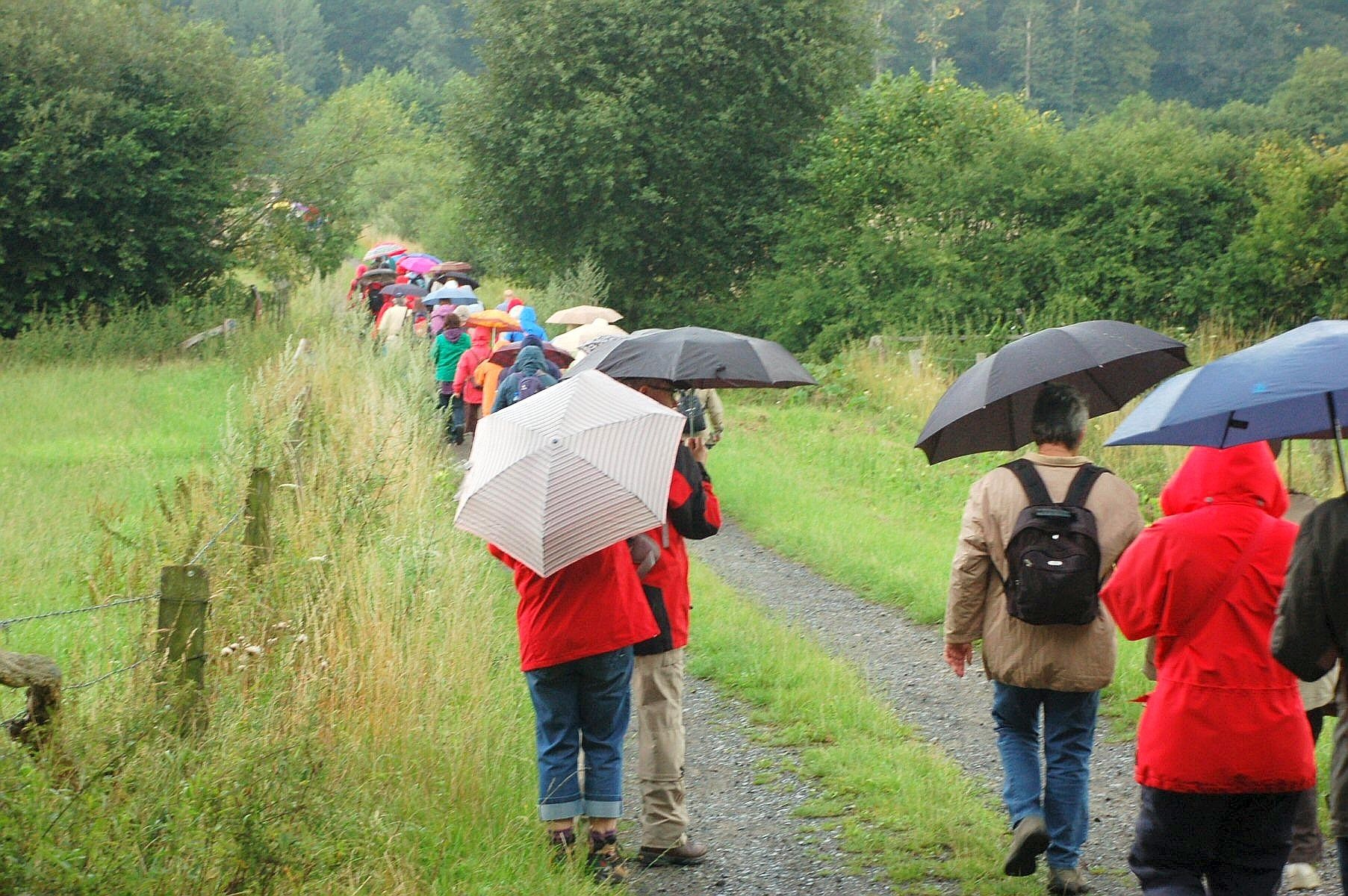 Der 25. Juli ist seit dem achten Jahrhundert Festtag für den Apostel Jakobus. Dass die Pilgergemeinde aus Lünen und Umgebung ihn am vergangenen Samstag schon zwei Tage früher feierte, hatte organisatorische Gründe. Denn nicht nur Rentner, sondern auch Menschen, die im Arbeitsleben stehen, sollten mit eingeschlossen werden. Dass sich dann aber so viele Pilger einfanden, die an der zwölf Kilometer langen Wanderung von Herbern nach Werne teilnahmen, überraschte selbst „Cheforganisator“ Horst Störmer.