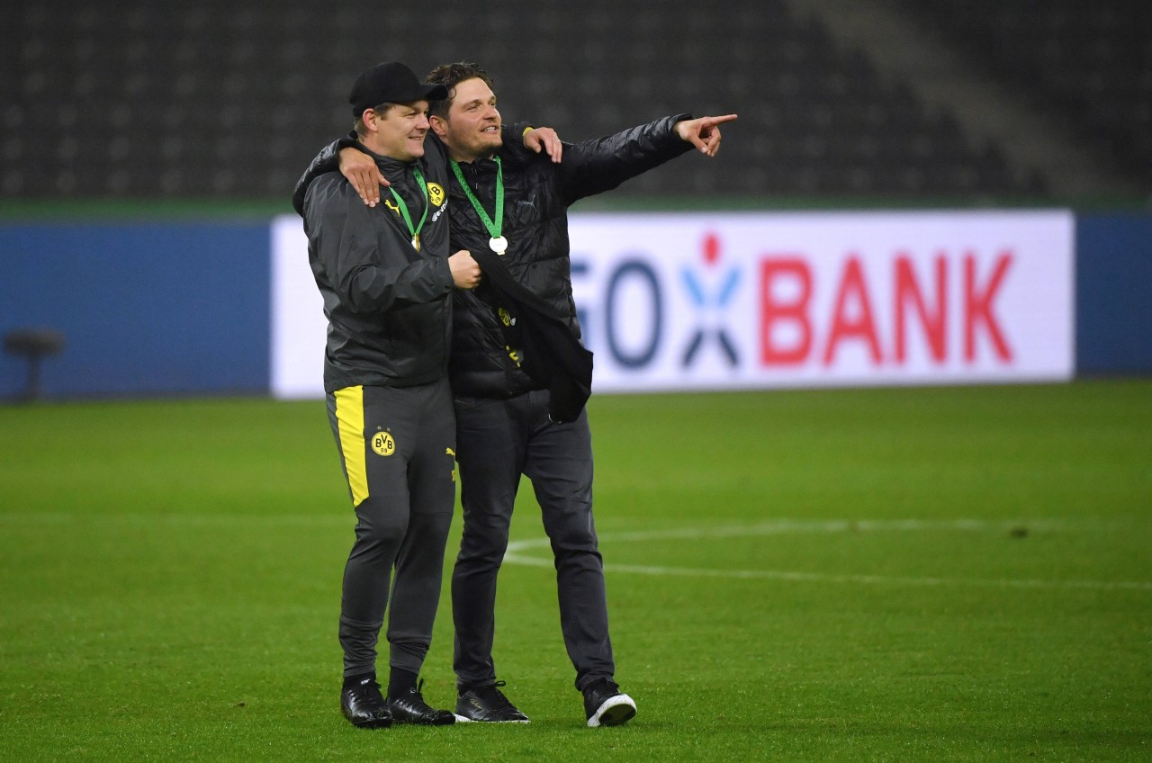 Holten mit Borussia Dortmund den DFB-Pokal: Edin Terzic (r.) und Sebastian Geppert.