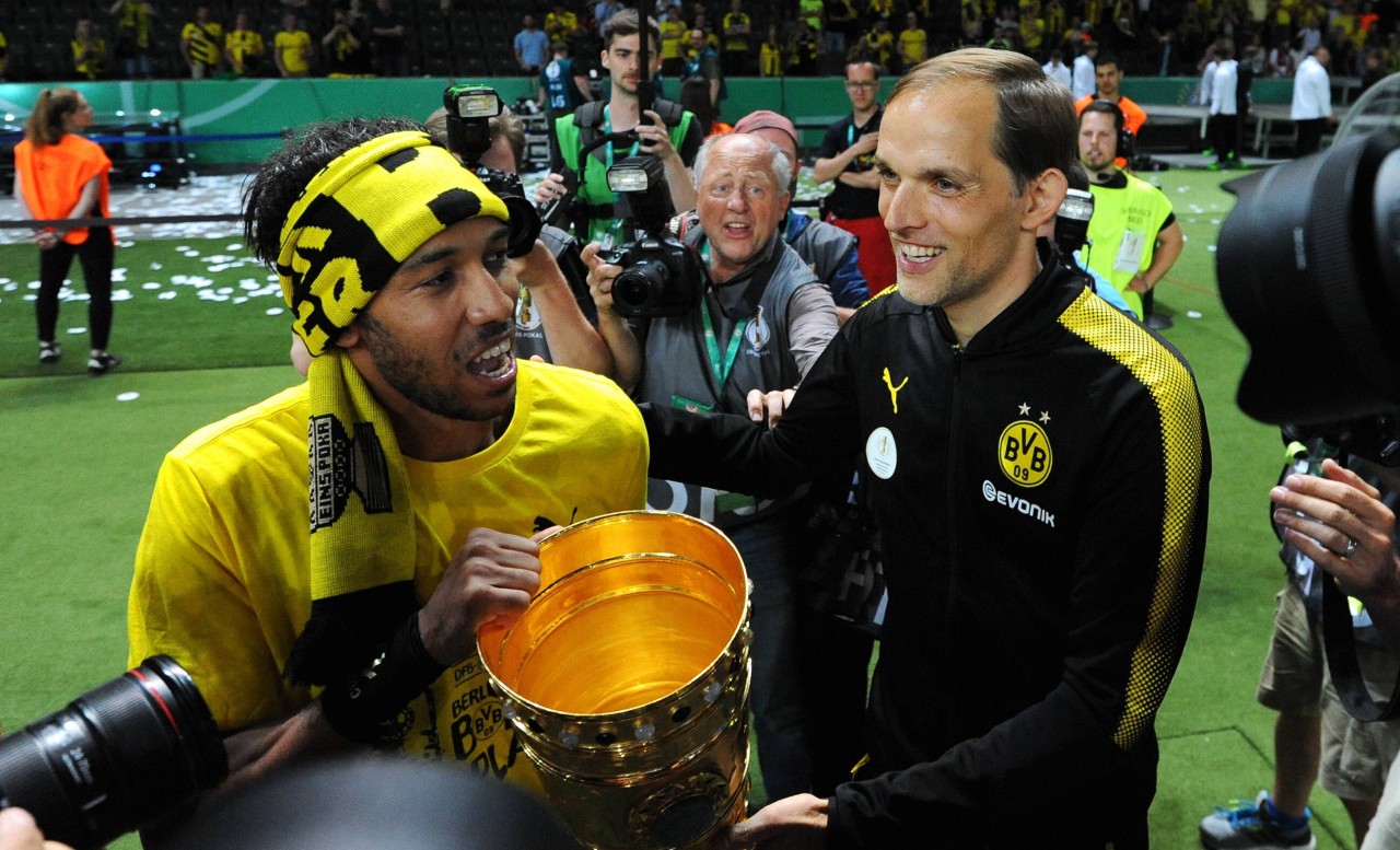 Thomas Tuchel und Pierre-Emerick Aubameyang kennen sich noch bestens aus BVB-Zeiten. Gibt es bald ein Wiedersehen?