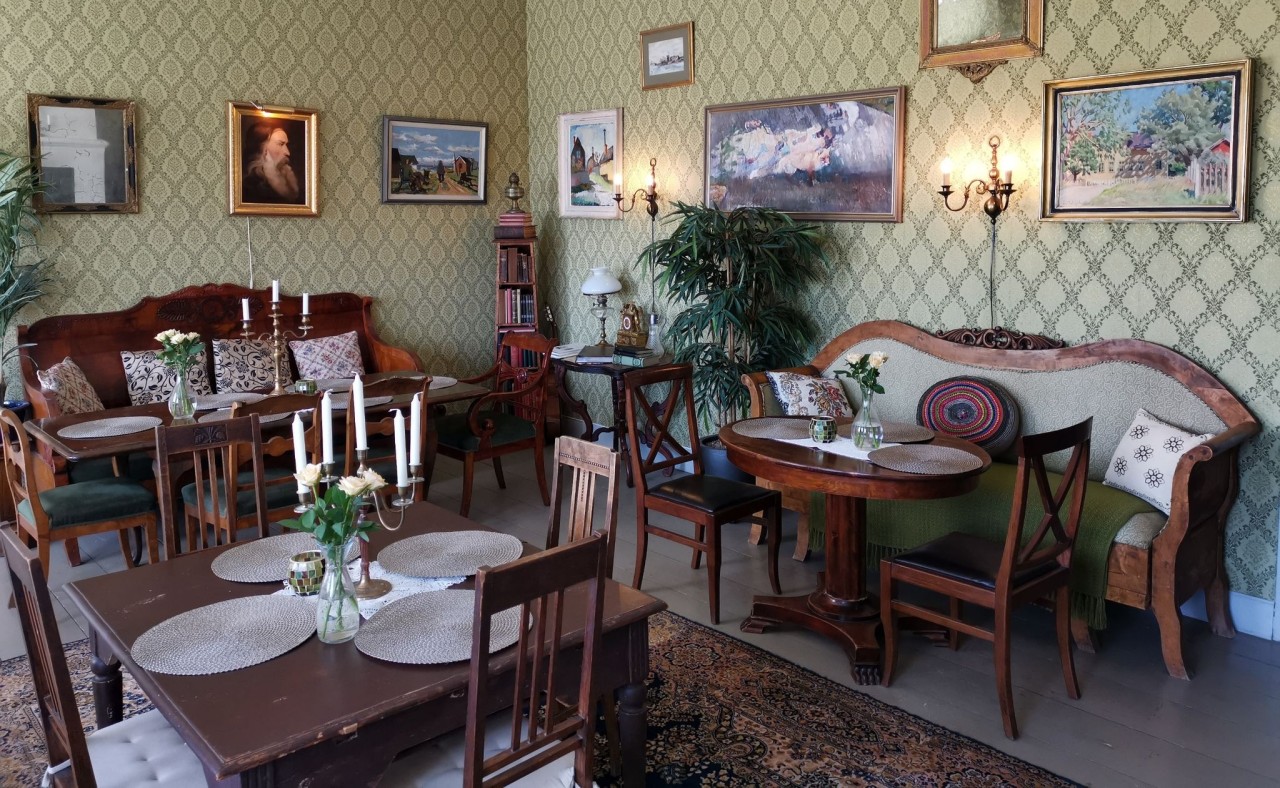 Das Kvarnbo Pensionat bei Saltvik ist nostalgisch eingerichtet.