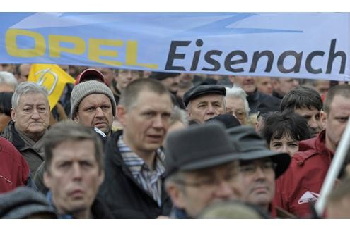 Auch am Opel-Standort Eisenach gab es eine Demonstration...