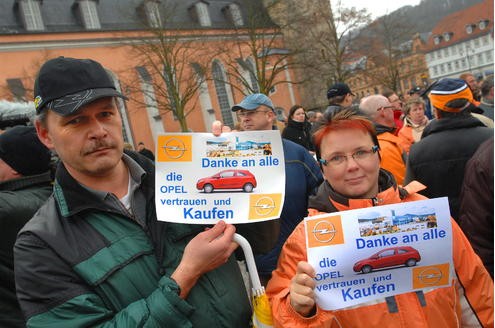 Nicht nur Protest, auch Dank äußerten die Eisenacher auf ihren Plakaten.