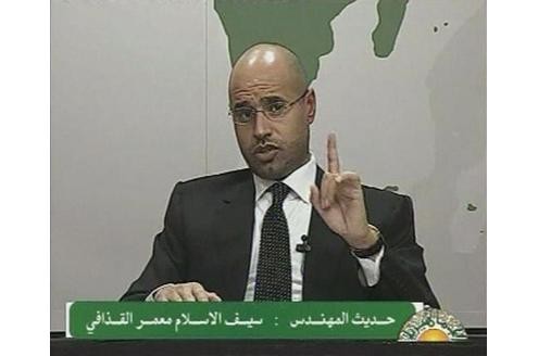 Auch Saif al-Islam Gaddafi, Sohn des Machthabers, äußerte sich zuvor am Sonntag im Fernsehen und drohte dem Volk ... Foto: rtr