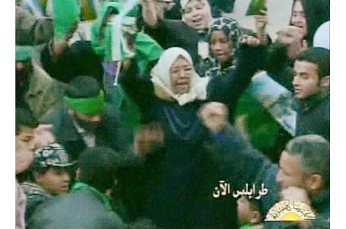 Aber auch Gaddafi-Anhänger protestieren. 