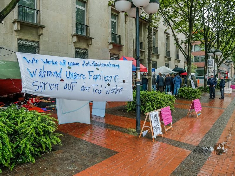 So sieht das Protestcamp an der Katharinenstraße aus.