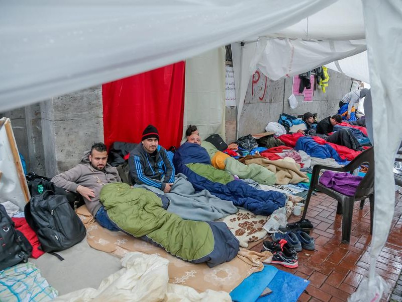So sieht das Protestcamp an der Katharinenstraße aus.