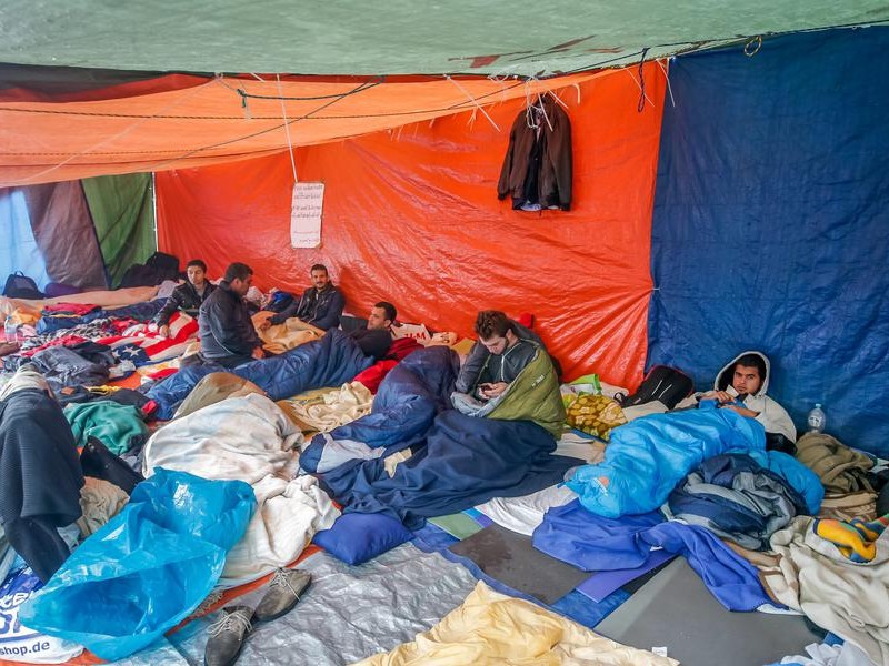 So sieht das Protestcamp an der Katharinenstraße aus.