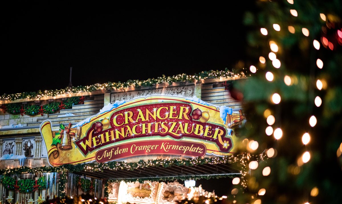 Cranger Weihnachtszauber Weihnachtsmarkt Eingang Schild