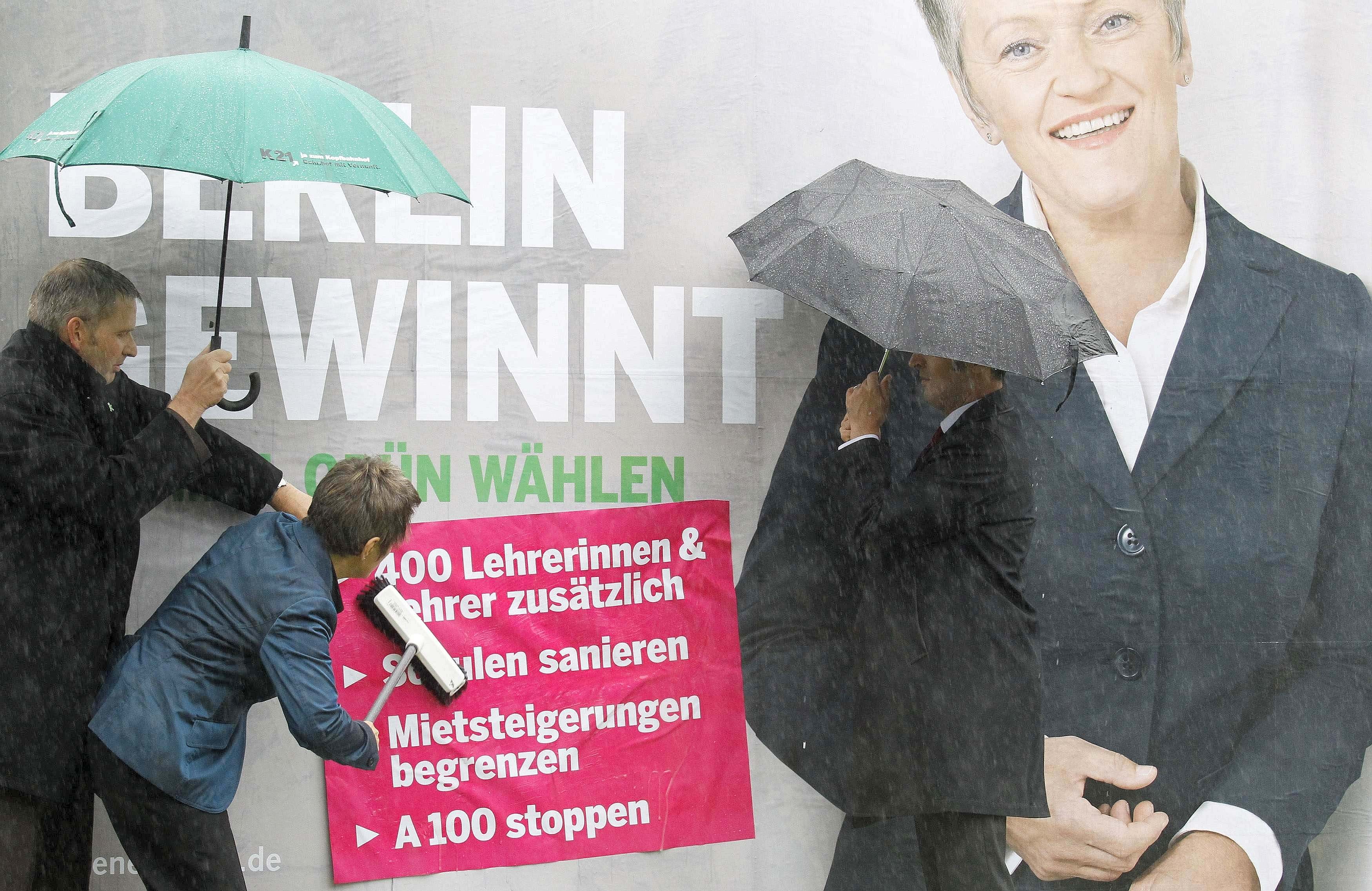 ...nanu, es regnet j aimmer noch? Wie gut nur, dass die Spitzenkandidatin der Öko-Partei...