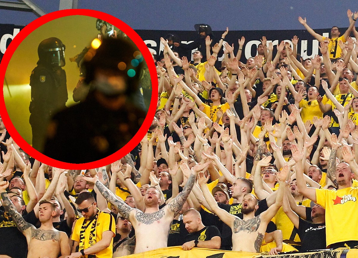 Fans von Borussia Dortmund unterstützen ihr Team in Sevilla.