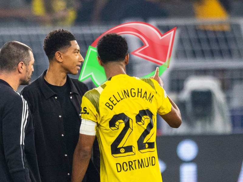 Jobe Bellingham und Bruder Jude im Stadion von Borussia Dortmund.