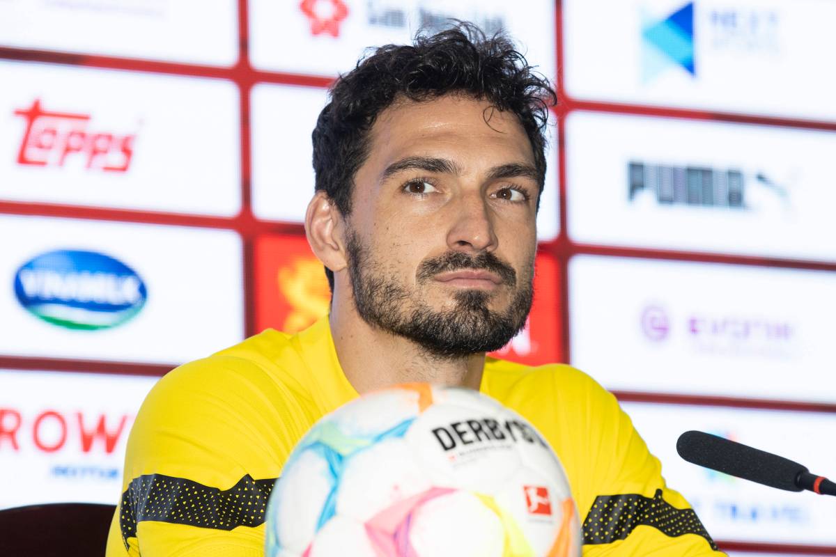 Mats Hummels auf einer BVB-Pressekonferenz.