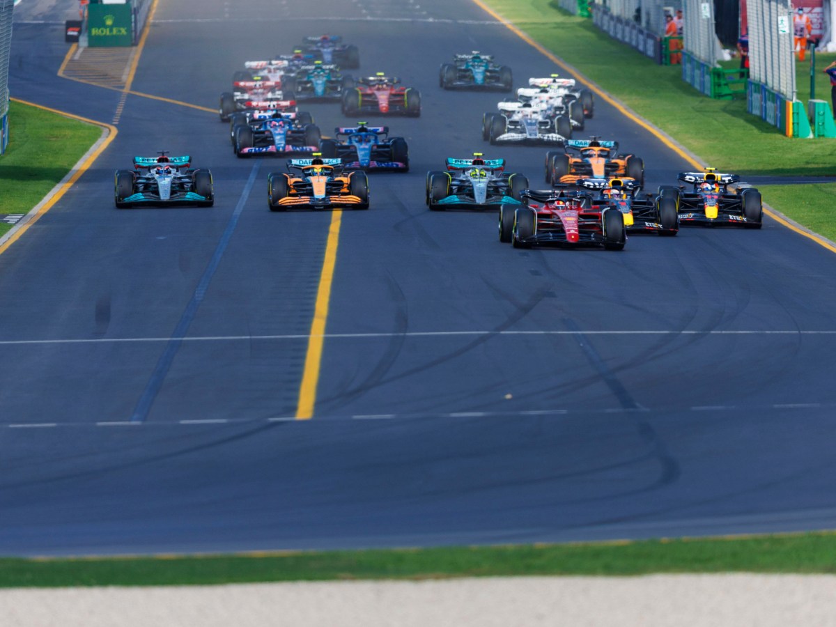 Formel 1 live Rennwagen auf der Strecke in Melbourne