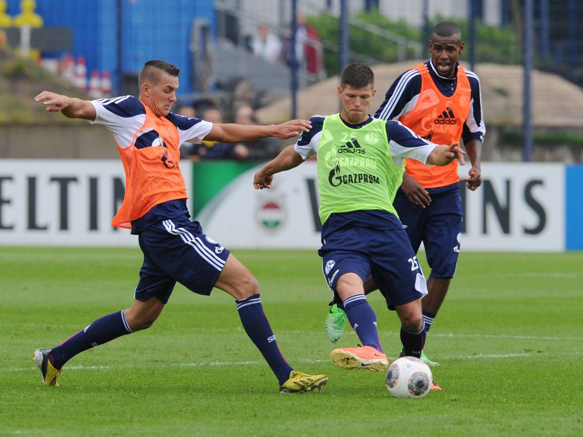 Rene Klingenburg (l.) - hier mit Klaas-Jan Huntelaar - spielte viele Jahre beim FC Schalke 04.