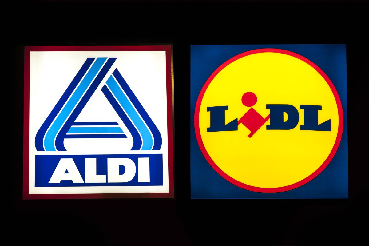 Aldi und Lidl leuchtschild