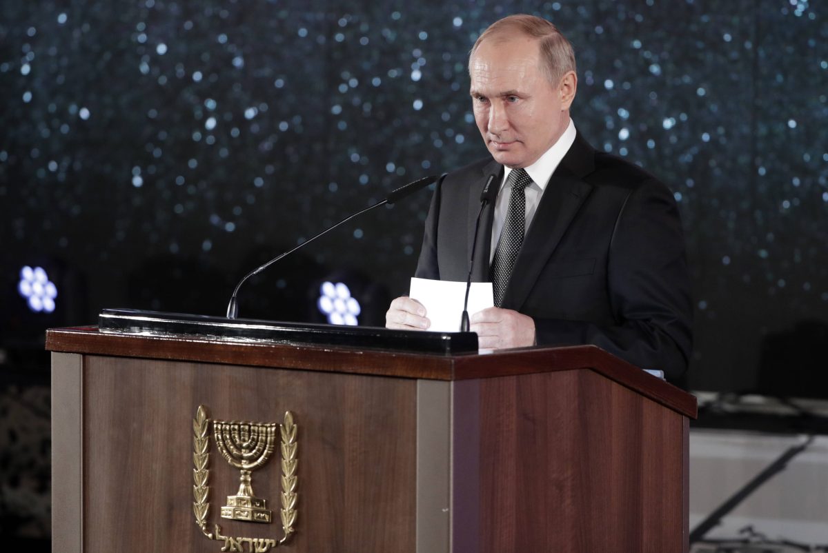 Der russische PrÃ¤sident Wladimir Putin bei einer Gedenkfeier in Israel im Januar 2023.