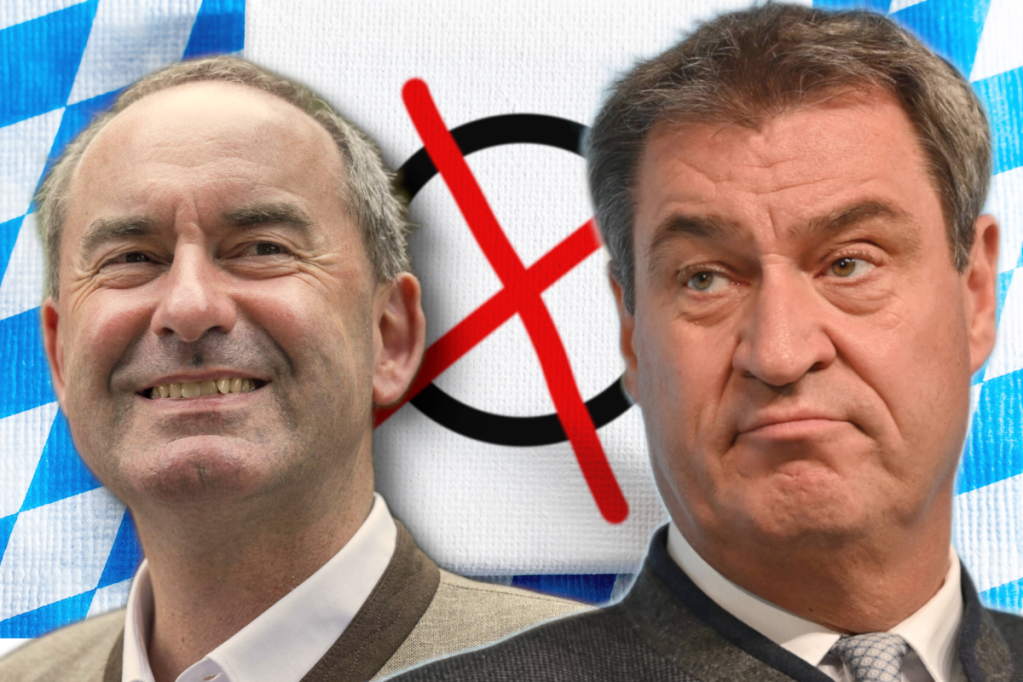 Söder und Aiwanger vor der Landtagswahl in Bayern 2023.