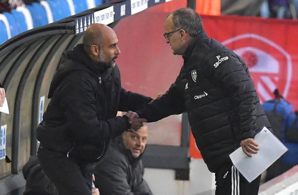 Bielsa (r.) beim Handshake mit Guardiola.