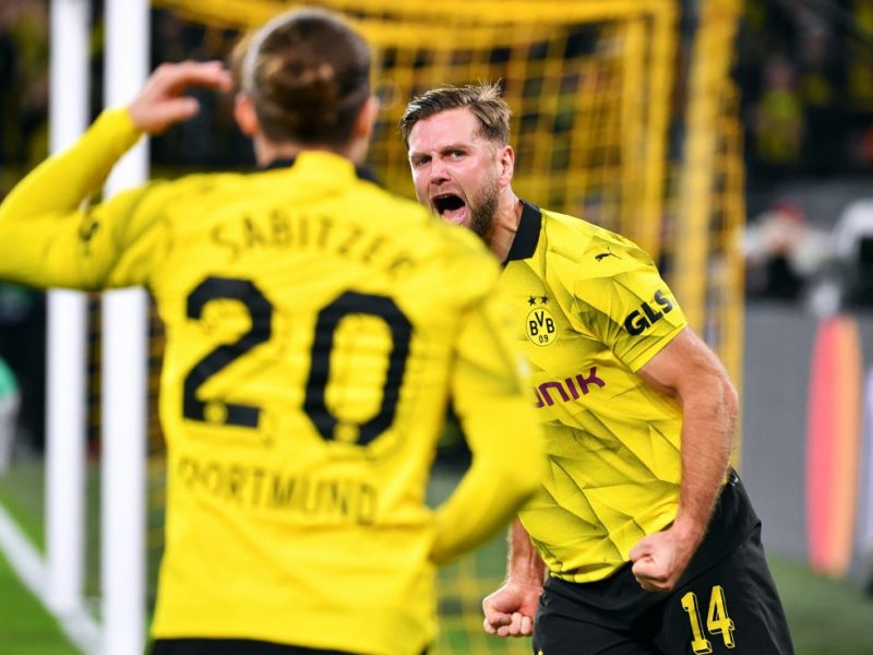 Großer Jubel bei Niclas Füllkrug während Borussia Dortmund gegen Newcastle.