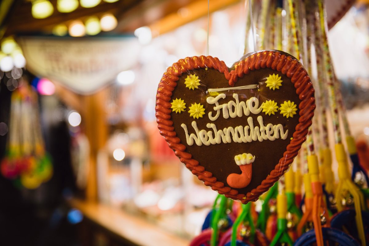 Lebkuchenherz auf Weihnachtsmarkt