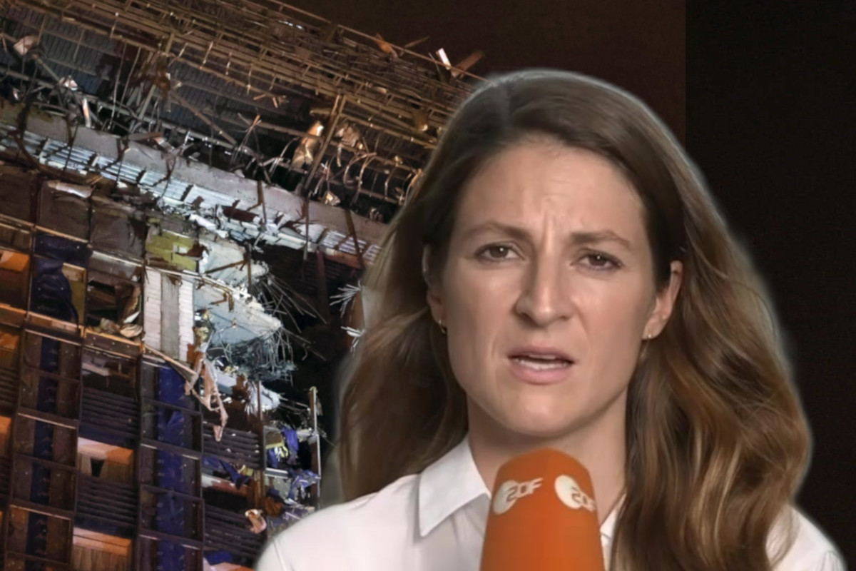 Das zerstÃ¶rte Hotel in Charkiw und die ZDF-Reporterin Alica Jung
