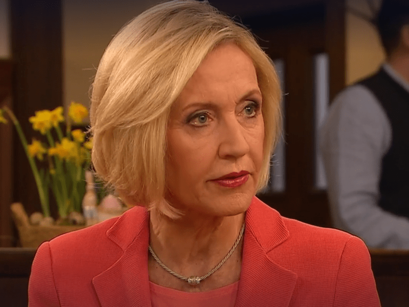 Petra Gerster im Putin-Talk beim Bayerischen Rundfunk.