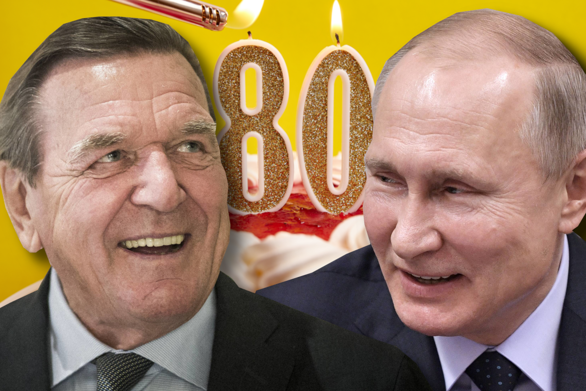 Schröder und sein Freund Putin kurz vor dem 80. Geburtstag.