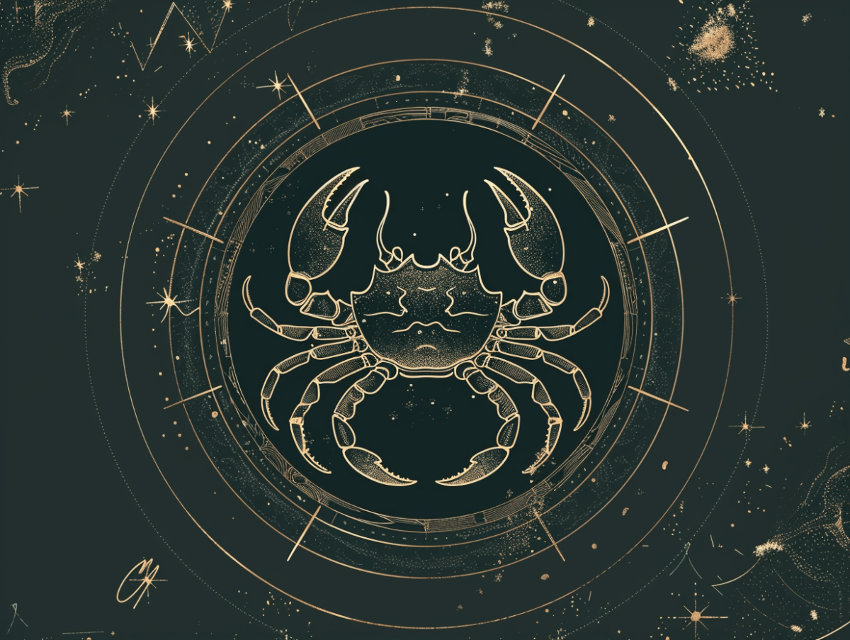 Sternzeichen Krebs im Kreis.