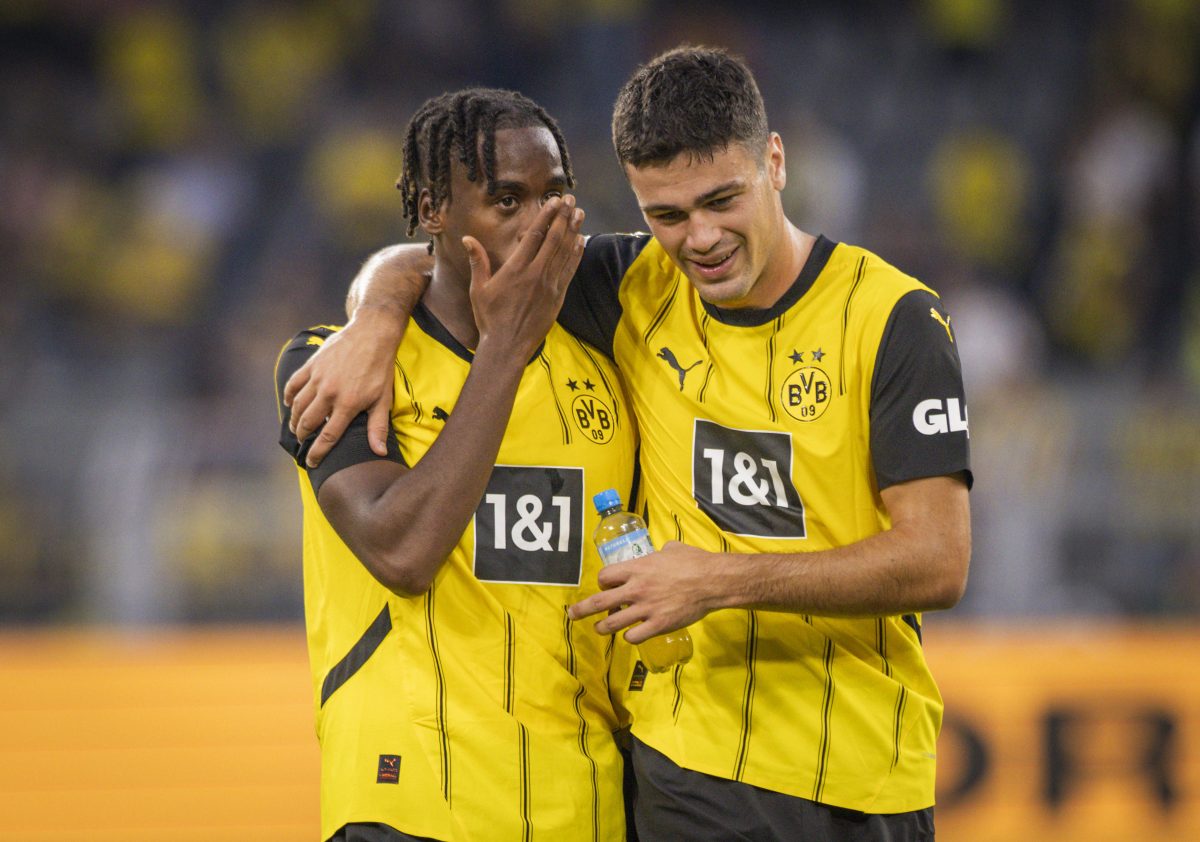 Borussia Dortmund: Gio Reyna, hier mit Jamie Gittens, fehlt erneut.