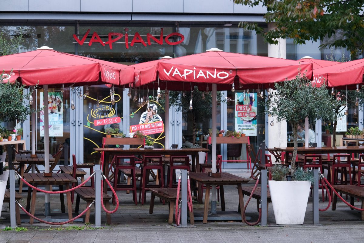 Das Vapiano-Lokal am DÃ¼sseldorfer Medienhafen in NRW