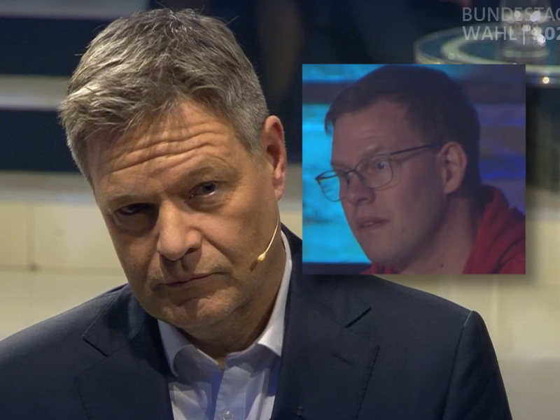 Kanzlerkandidat Habeck in der ARD-"Wahlarena".